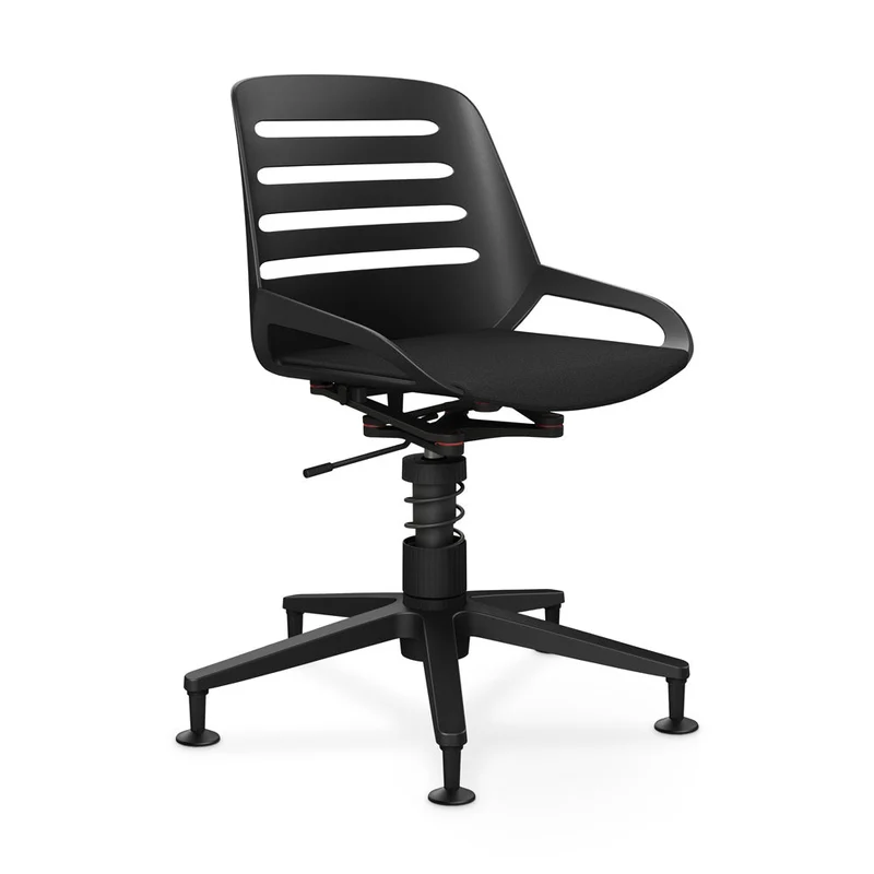 Aeris Numo Task mit Gleiter | Feder | Recyceltes Polyester Cura | mit Sitzpolster | Gestellfarbe: Schwarz