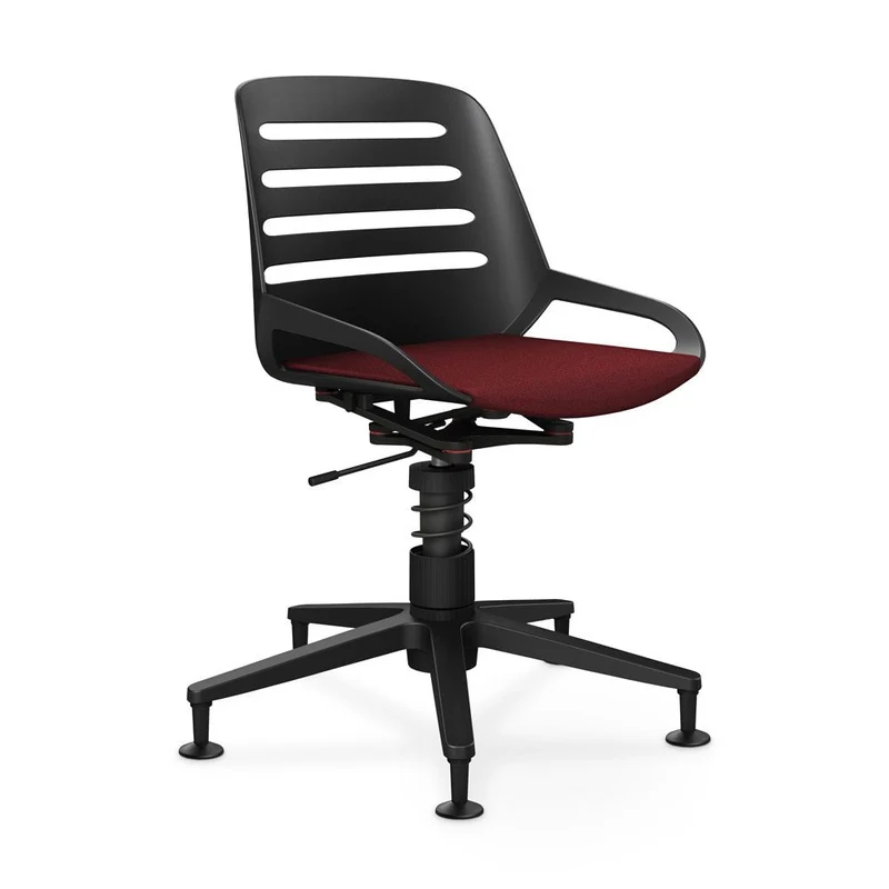 Aeris Numo Task mit Gleiter | Feder | Recyceltes Polyester Cura | mit Sitzpolster | Gestellfarbe: Schwarz