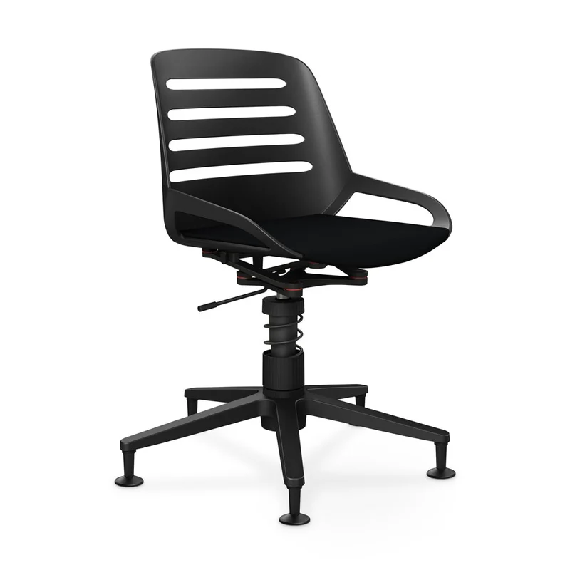 Aeris Numo Task mit Gleiter | Feder | Recyceltes Polyester Cura | mit Sitzpolster | Gestellfarbe: Schwarz