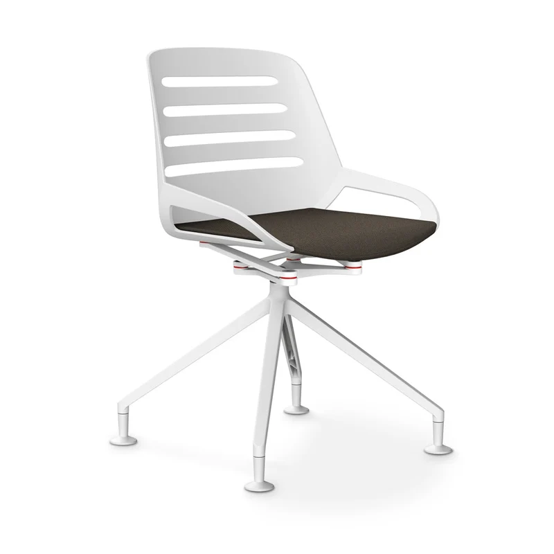 Aeris Numo Comfort Konferenzstuhl Drehstuhl / Sitzschale Weiß / Gestell Weiß - Sitz gepolstert