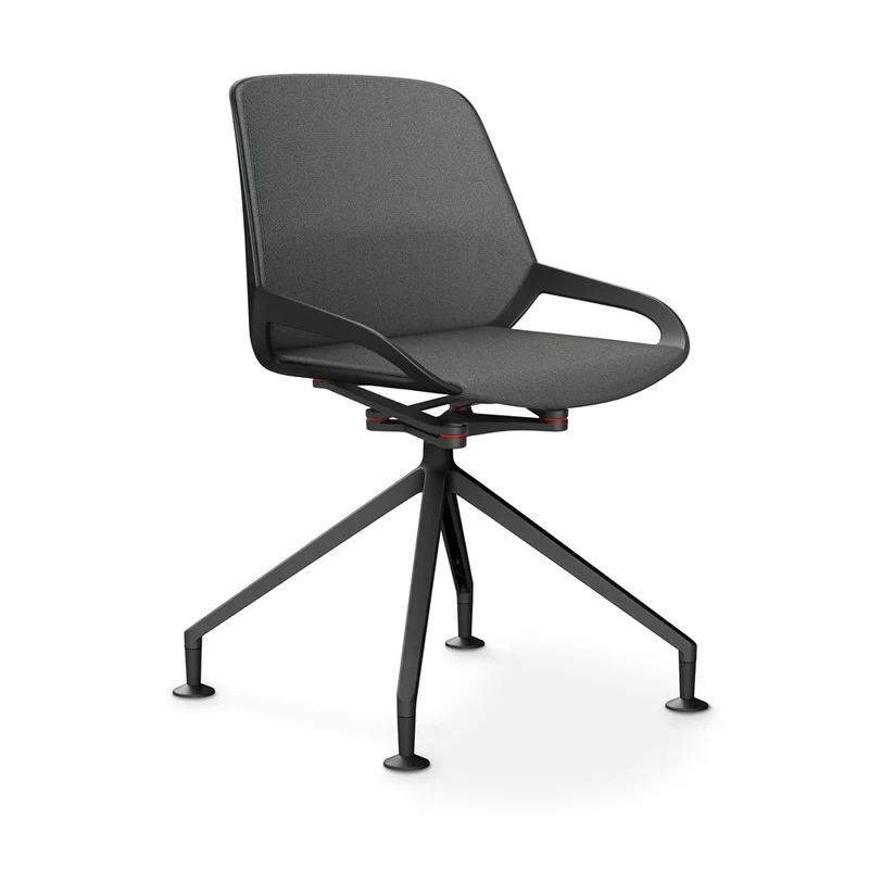 Aeris Numo Comfort Konferenzstuhl Drehstuhl / Sitzschale Schwarz / Gestell Schwarz - Sitzschale/Rücken gepolstert