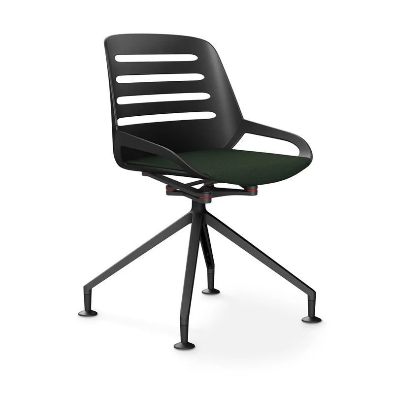Aeris Numo Comfort Konferenzstuhl Drehstuhl / Sitzschale Schwarz / Gestell Schwarz - Sitz gepolstert