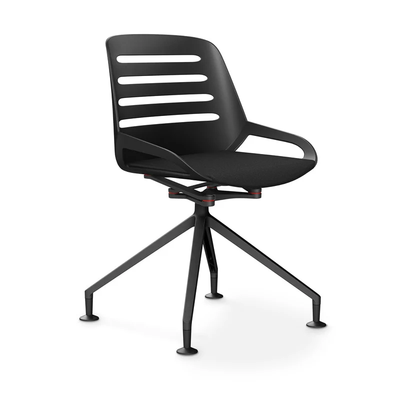 Aeris Numo Comfort Konferenzstuhl Drehstuhl / Sitzschale Schwarz / Gestell Schwarz - Sitz gepolstert