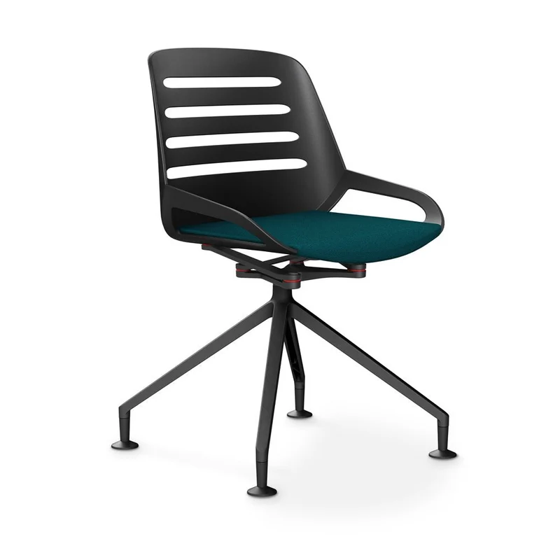 Aeris Numo Comfort Konferenzstuhl Drehstuhl / Sitzschale Schwarz / Gestell Schwarz - Sitz gepolstert