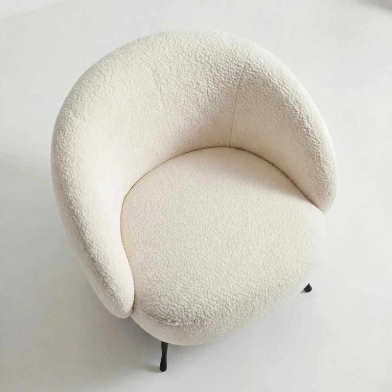 Sessel New Idea, Stoff beige, Metallfüße schwarz