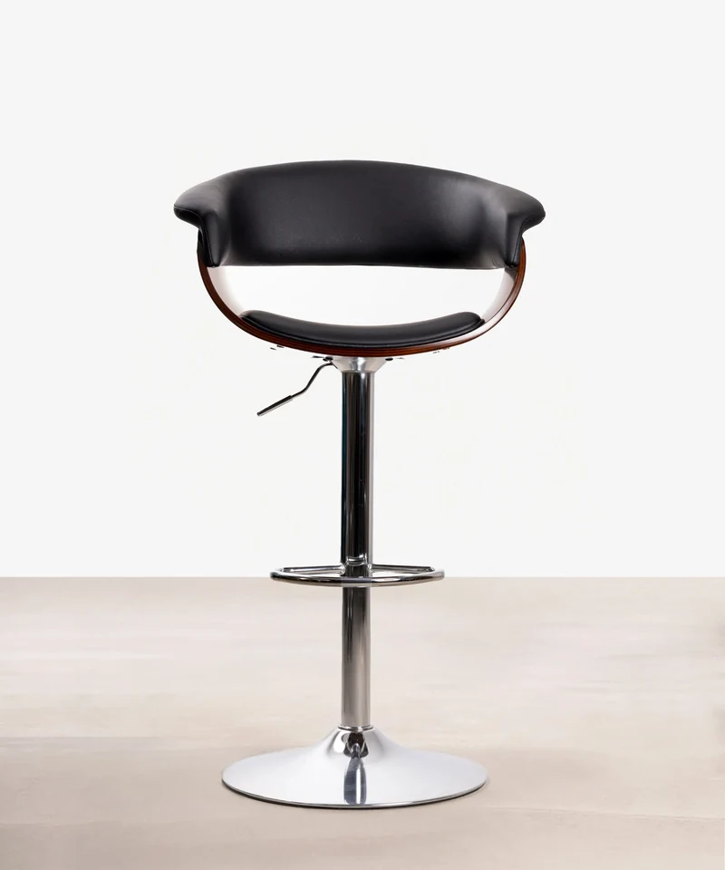 Taburete de Madera y Polipiel Regulable Beckett