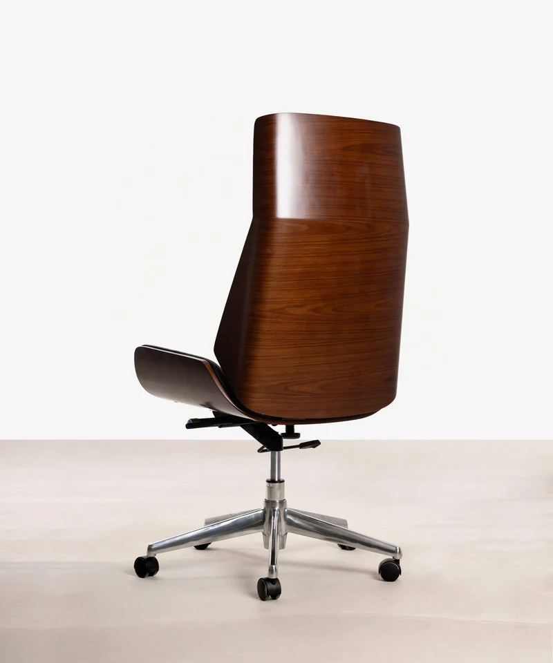 Silla de Escritorio de Polipiel y Madera Lyssa High