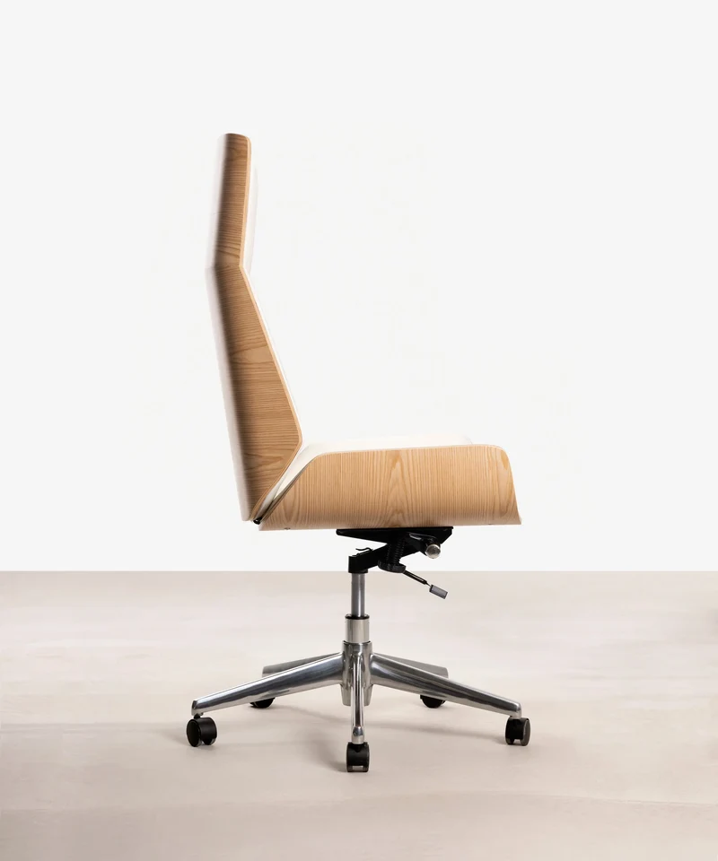 Silla de Escritorio de Polipiel y Madera Lyssa High