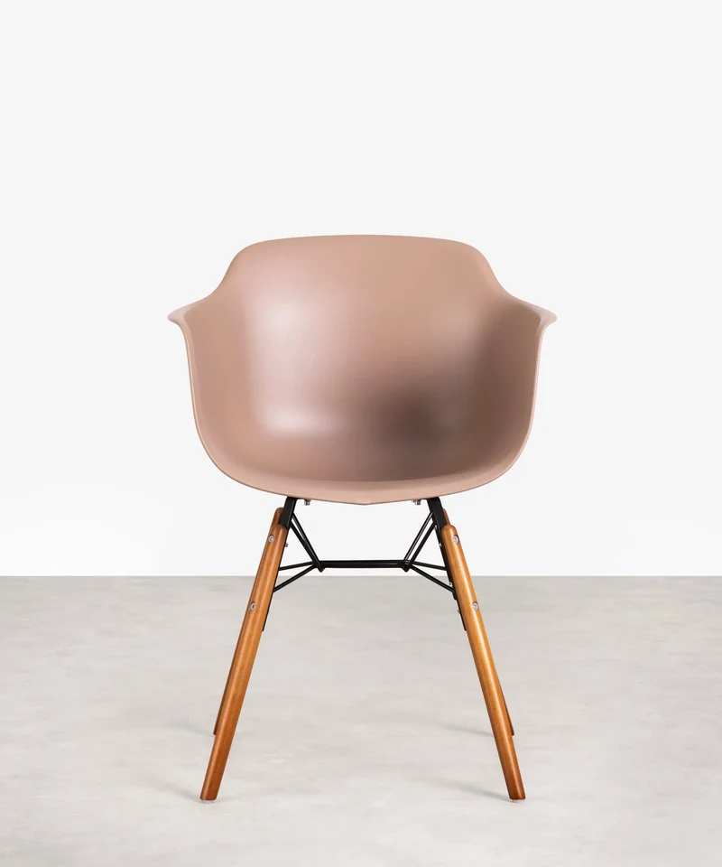 Silla de Polipropileno y Madera con Reposabrazos Elon Arms