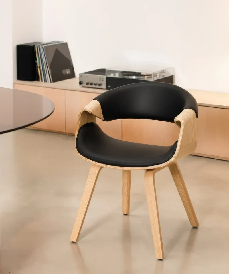 Silla de Comedor en Madera y Polipiel Binsa