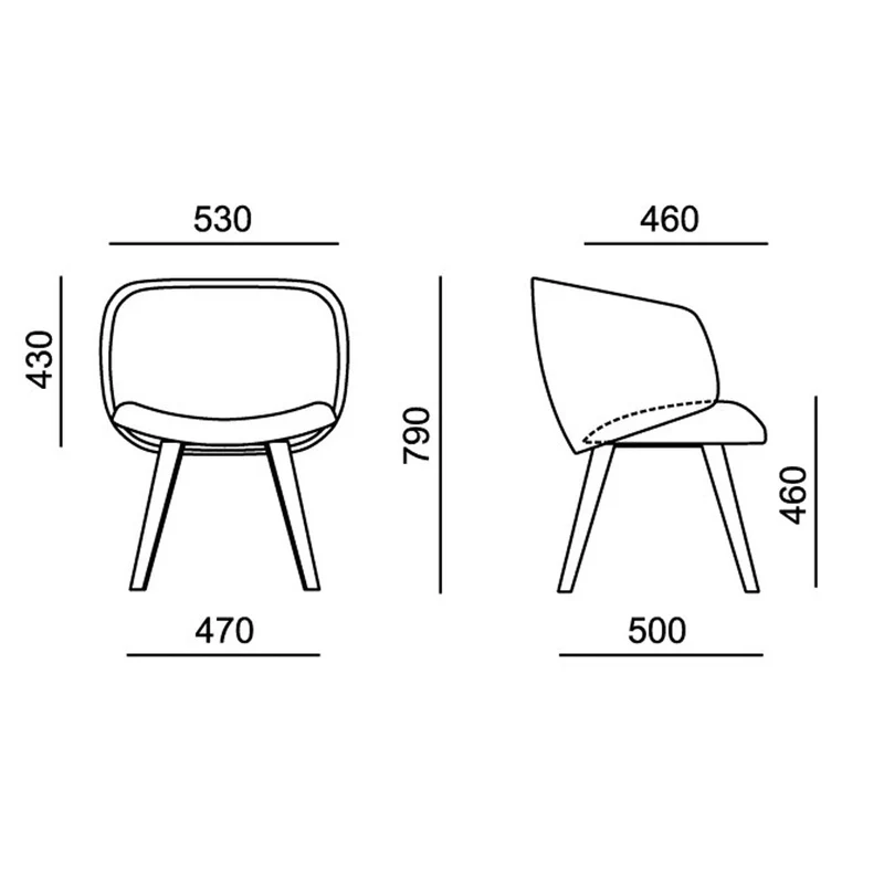 Rim WINX 880.06 | Sessel | Besucherstuhl | Loungesessel | Holzgestell