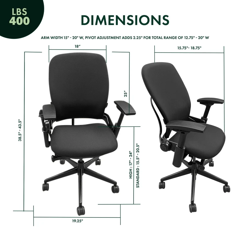 Steelcase Leap V2 Chair (Black Frame) Fully Renewed