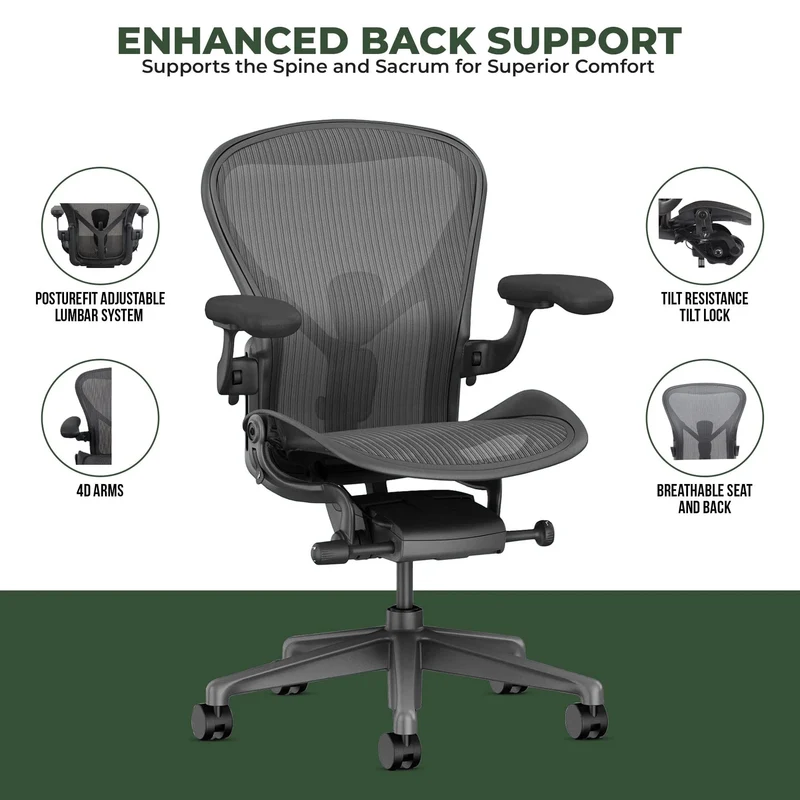 Herman Miller Remastered Aeron Chair - V2 (Semi-Loaded) - Renewed