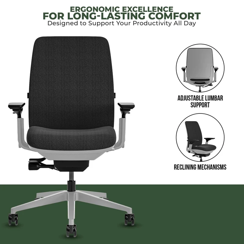 Steelcase Amia Task Chair (Platinum Frame) Fully Renewed