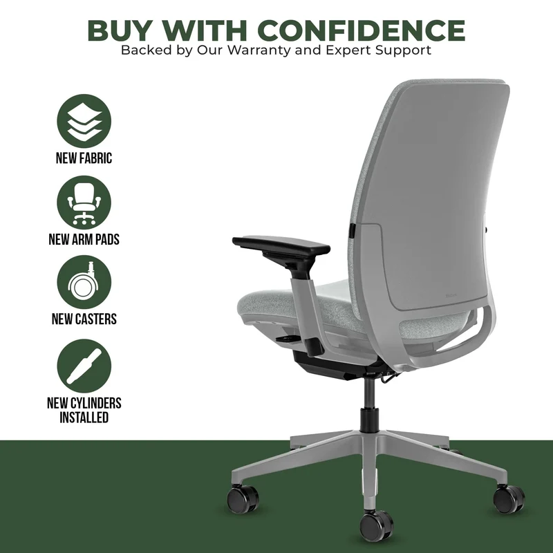 Steelcase Amia Task Chair (Platinum Frame) Fully Renewed