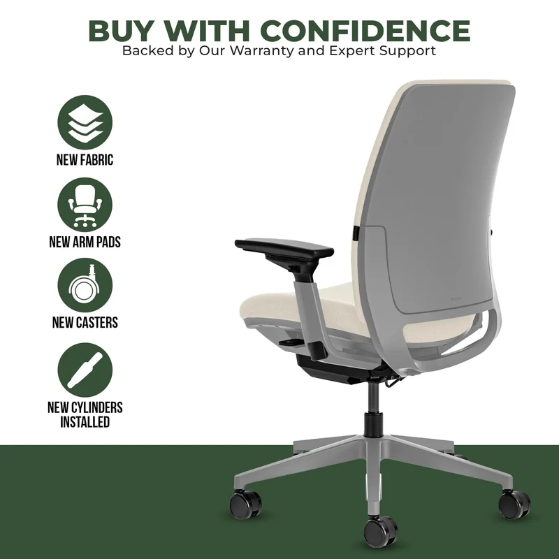 Steelcase Amia Task Chair (Platinum Frame) Fully Renewed