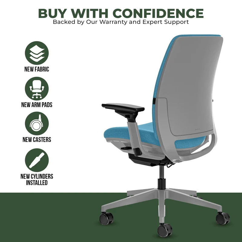 Steelcase Amia Task Chair (Platinum Frame) Fully Renewed
