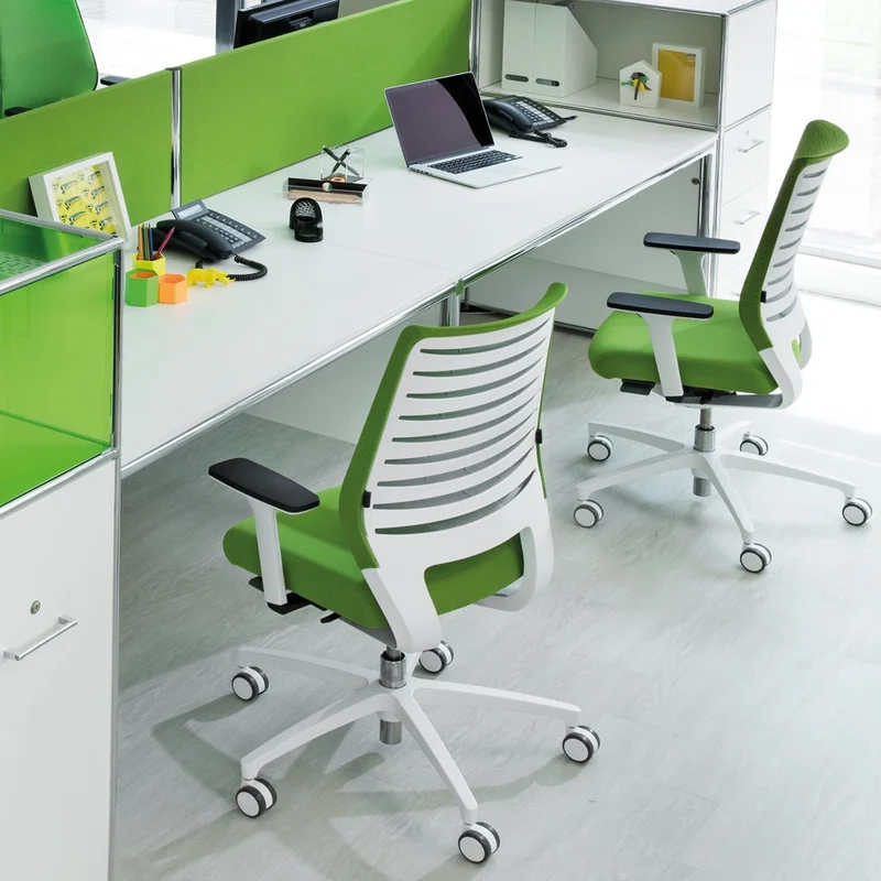 Ergonomischer Bürostuhl Dauphin X-CODE XC 5380 - WEIß - farbige Rücken