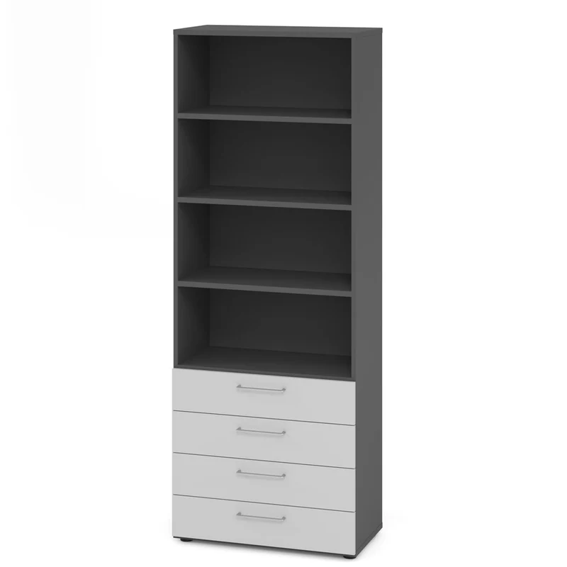 Hammerbacher Schubkasten-Schrank Serie 9, Kombischrank 6 OH, 4 Schübe, 4 Fach, 80 x 215,6 x 42cm(B/H/T)