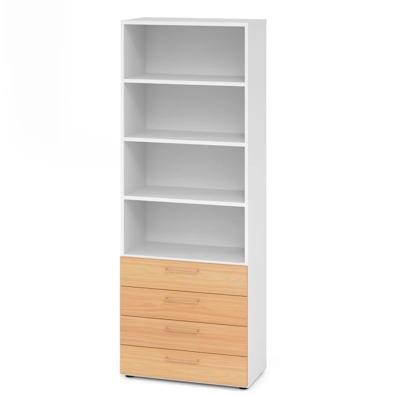 Hammerbacher Schubkasten-Schrank Serie 9, Kombischrank 6 OH, 4 Schübe, 4 Fach, 80 x 215,6 x 42cm(B/H/T)