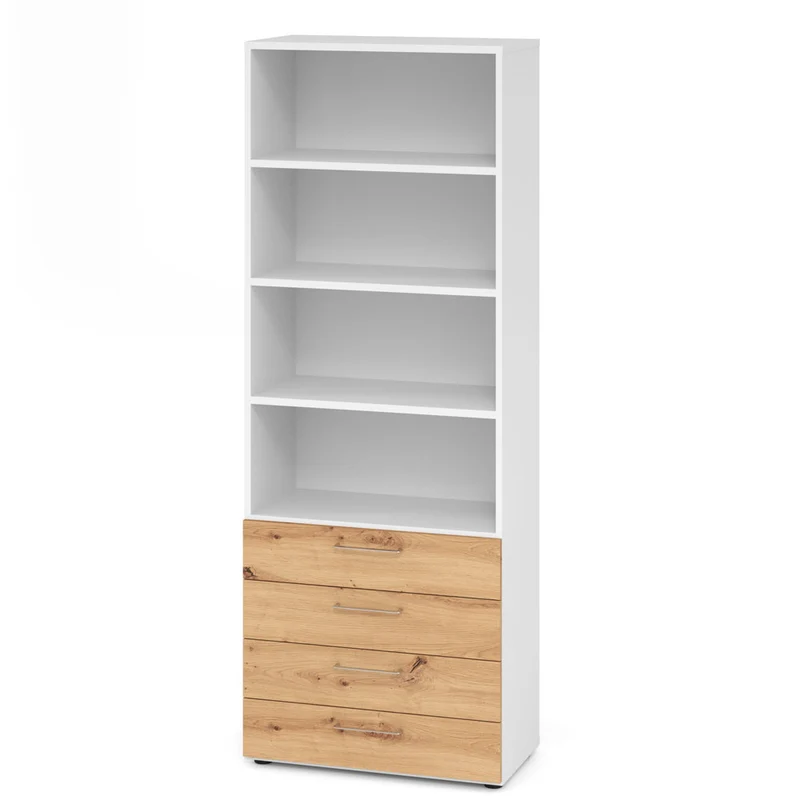 Hammerbacher Schubkasten-Schrank Serie 9, Kombischrank 6 OH, 4 Schübe, 4 Fach, 80 x 215,6 x 42cm(B/H/T)
