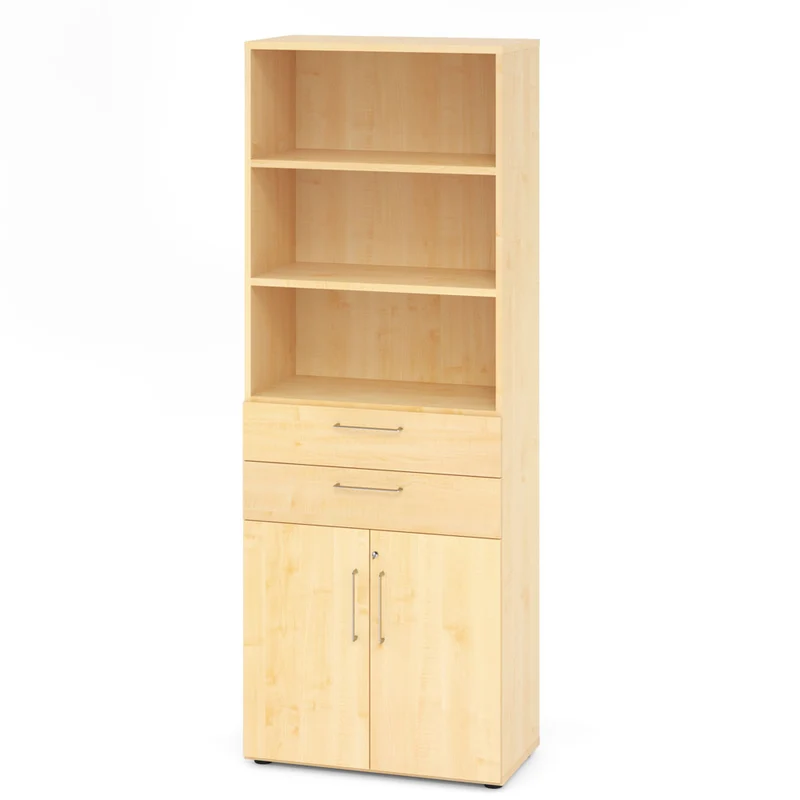 Hammerbacher Schubkasten-Schrank Serie 9, Kombischrank 6 OH, 2 Schübe, 3 Fach, abschließbar 80 x 215,6 x 42cm(B/H/T)