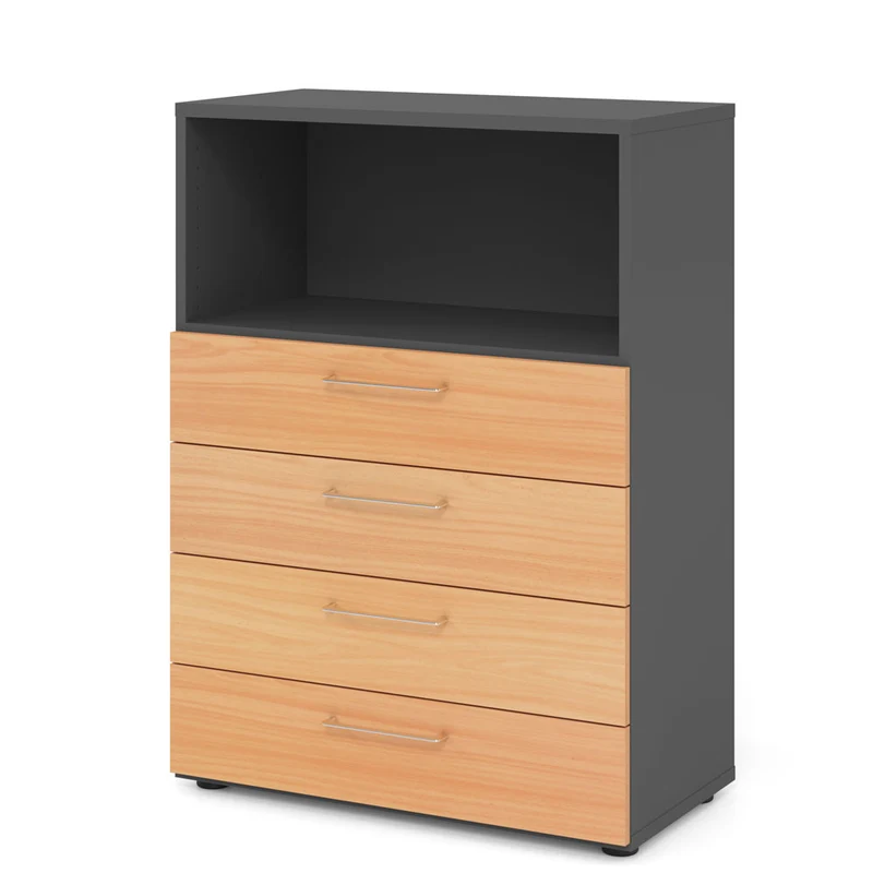 Hammerbacher Schubkasten-Schrank Serie 9, 3 OH, 4 Schübe, 1 Fach 80 x 110 x 40cm(B/H/T)