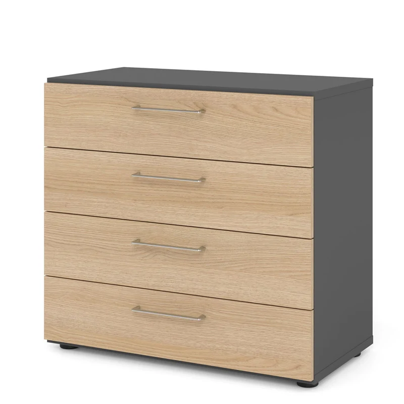 Hammerbacher Schubkasten-Schrank Serie 9, Schubladen 2 OH, 4 Schübe, 80 x 74,8 x 42cm(B/H/T)