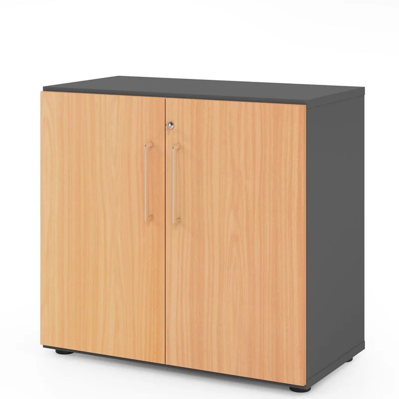 Hammerbacher Aktenschrank Serie 9, Büroschrank 2 OH, Abschließbar, 80 x 74,8 x 42cm(B/H/T)