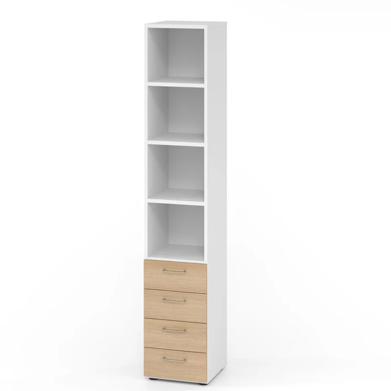 Hammerbacher Schubkasten-Schrank Serie 9, Kombischrank 6 OH, 4 Schübe, 4 Fach 40 x 215,6 x 42cm(B/H/T)