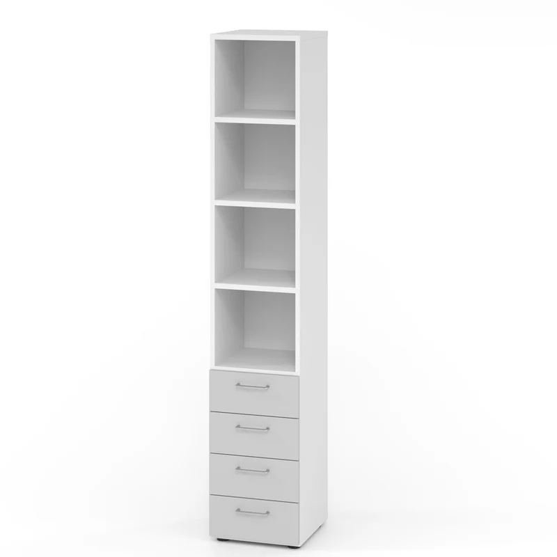 Hammerbacher Schubkasten-Schrank Serie 9, Kombischrank 6 OH, 4 Schübe, 4 Fach 40 x 215,6 x 42cm(B/H/T)