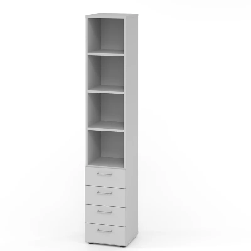 Hammerbacher Schubkasten-Schrank Serie 9, Kombischrank 6 OH, 4 Schübe, 4 Fach 40 x 215,6 x 42cm(B/H/T)