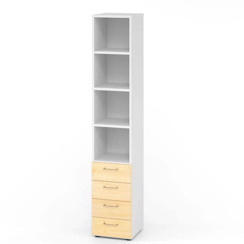 Hammerbacher Schubkasten-Schrank Serie 9, Kombischrank 6 OH, 4 Schübe, 4 Fach 40 x 215,6 x 42cm(B/H/T)