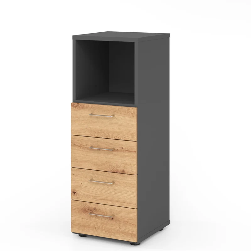 Hammerbacher Schubkasten-Schrank Serie 9, 3 OH, 4 Schübe, 1 Fach 44 x 110 x 42cm(B/H/T)