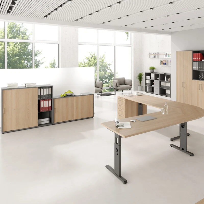 Hammerbacher Aktenregal Serie 9, Holz, 2 Ordnerhöhen, 80 x 75 x 40cm (B/H/T)