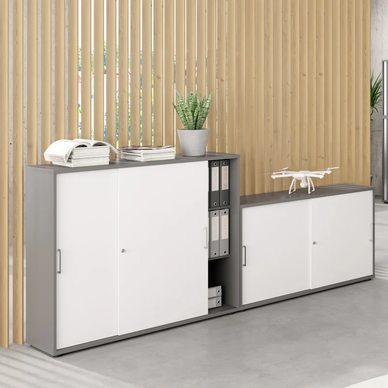 Hammerbacher Aktenregal Serie 9, Holz, 2 Ordnerhöhen, 80 x 75 x 40cm (B/H/T)