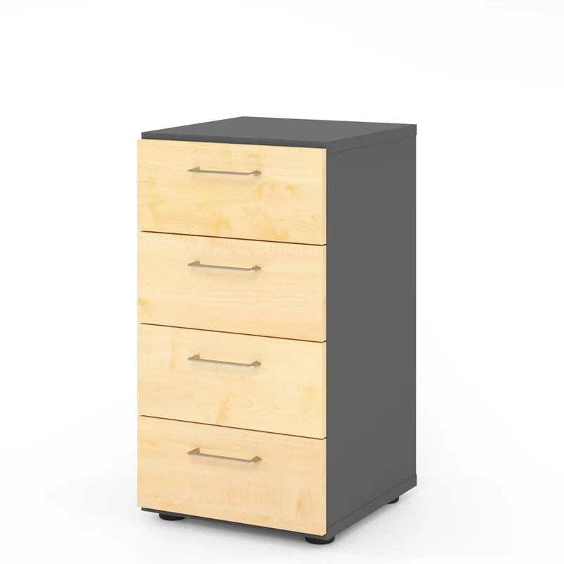 Hammerbacher Kommode Serie 9, Schaubladenschrank 2 OH, 4 Schübe, 40 x 74,8 x 42cm(B/H/T)