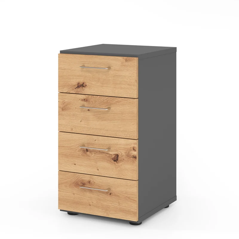 Hammerbacher Kommode Serie 9, Schaubladenschrank 2 OH, 4 Schübe, 40 x 74,8 x 42cm(B/H/T)