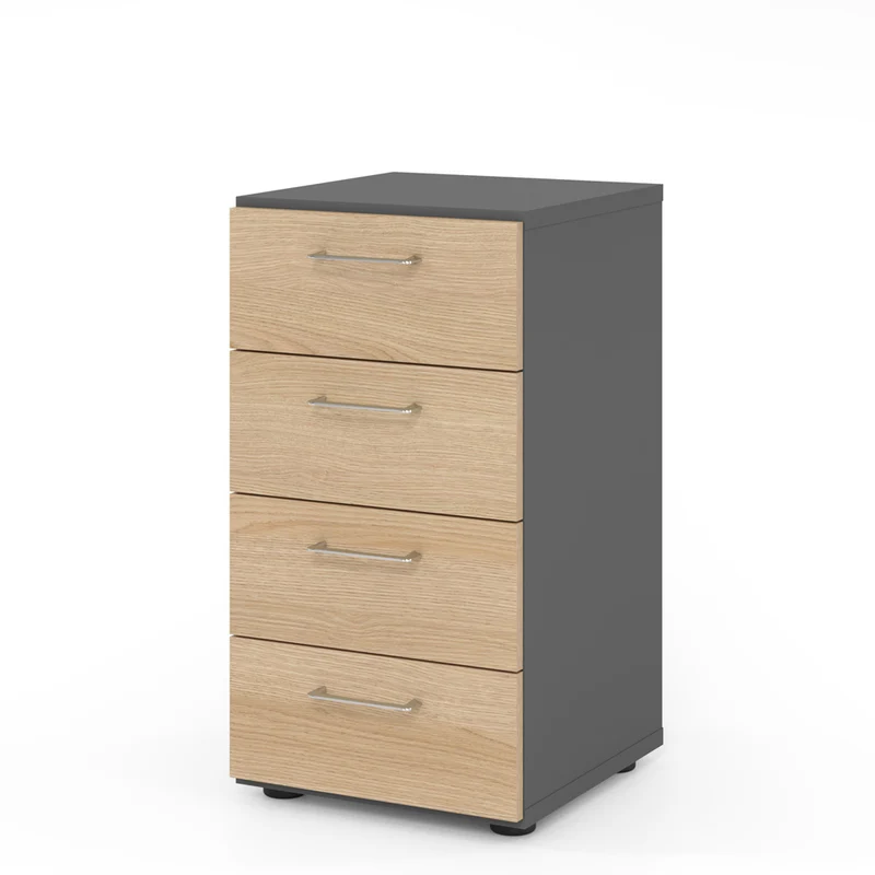 Hammerbacher Kommode Serie 9, Schaubladenschrank 2 OH, 4 Schübe, 40 x 74,8 x 42cm(B/H/T)