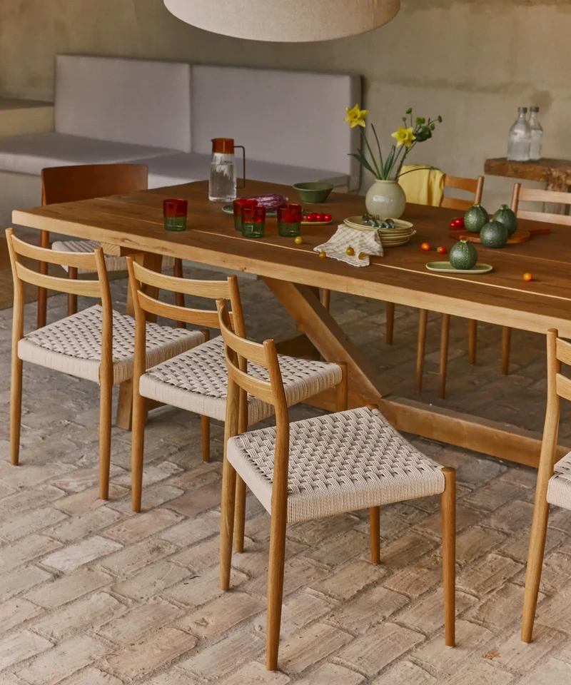 Silla de Comedor de Madera y Cuerda Trenzada Nona