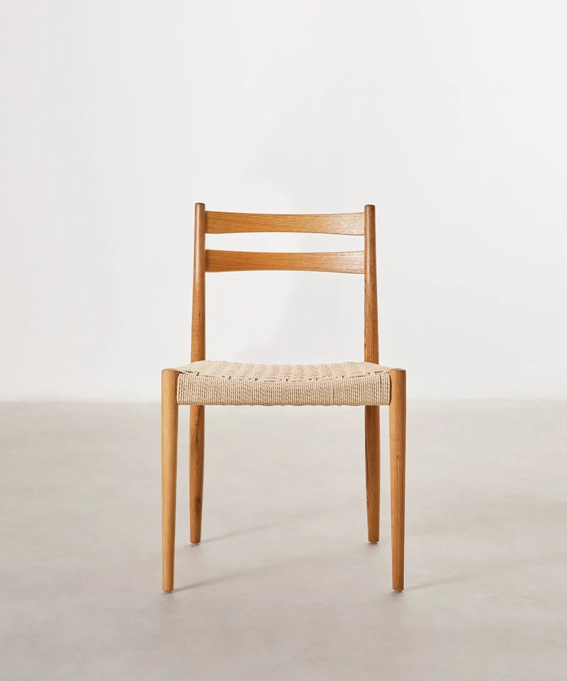 Silla de Comedor de Madera y Cuerda Trenzada Nona
