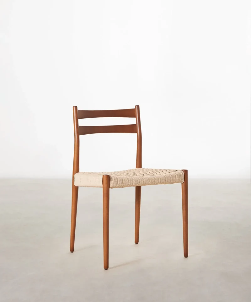 Silla de Comedor de Madera y Cuerda Trenzada Nona