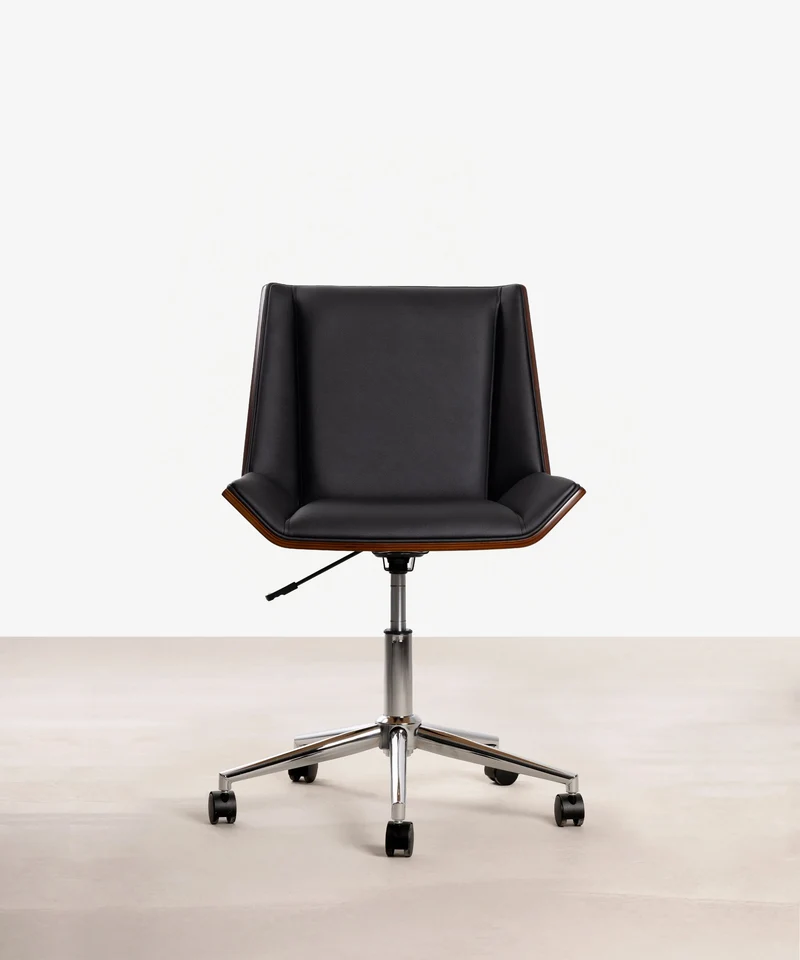 Silla de Escritorio de Polipiel y Madera Lyssa