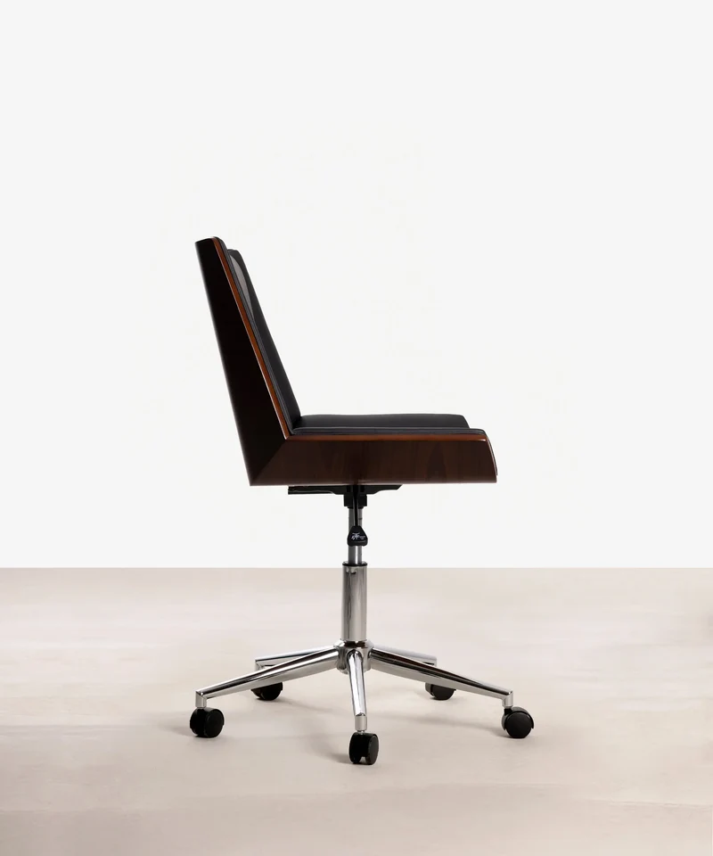 Silla de Escritorio de Polipiel y Madera Lyssa