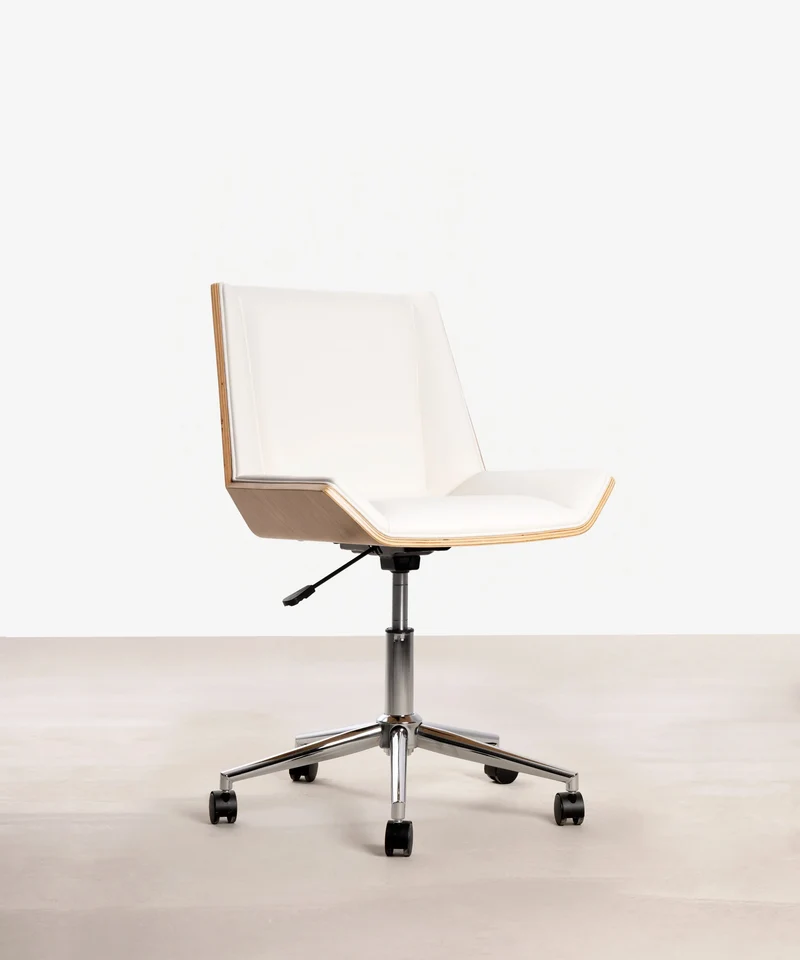 Silla de Escritorio de Polipiel y Madera Lyssa