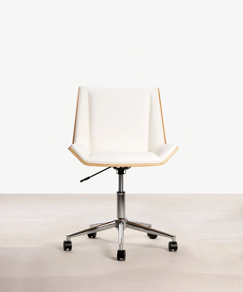 Silla de Escritorio de Polipiel y Madera Lyssa