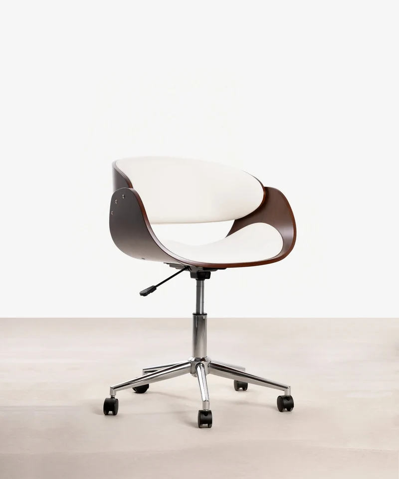 Silla de Escritorio de Polipiel y Madera Debbie