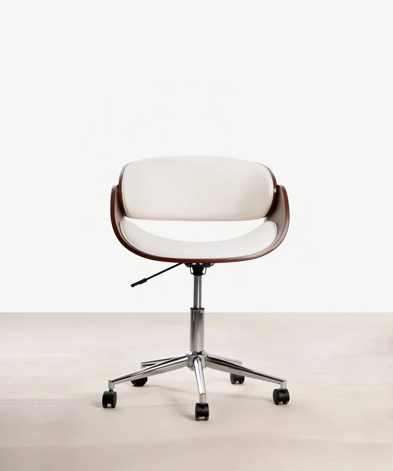 Silla de Escritorio de Polipiel y Madera Debbie