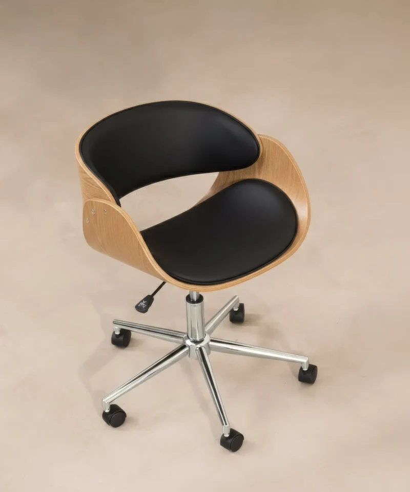 Silla de Escritorio de Polipiel y Madera Debbie