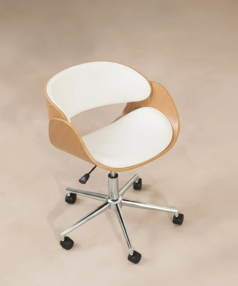 Silla de Escritorio de Polipiel y Madera Debbie